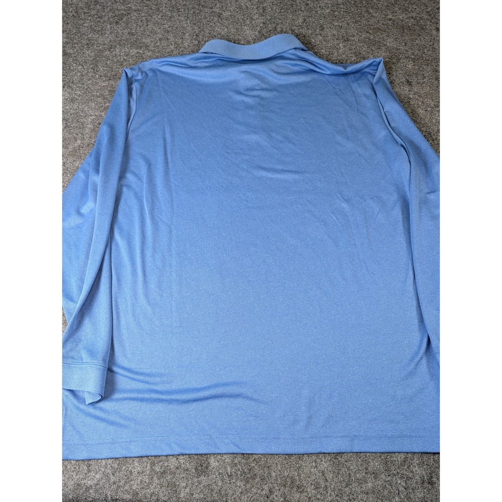 Pro Tour Coolplay Mens XXL Blue Long Sleeve Polo Shirt Golf Performance Textured - Picture 7 of 10